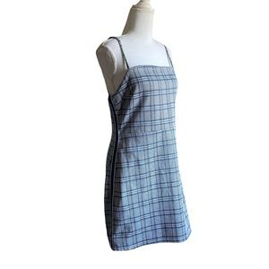 Primark Plaid Houndstooth Bodycon PInafore Y2K Mini Dress Size 8 EU 40